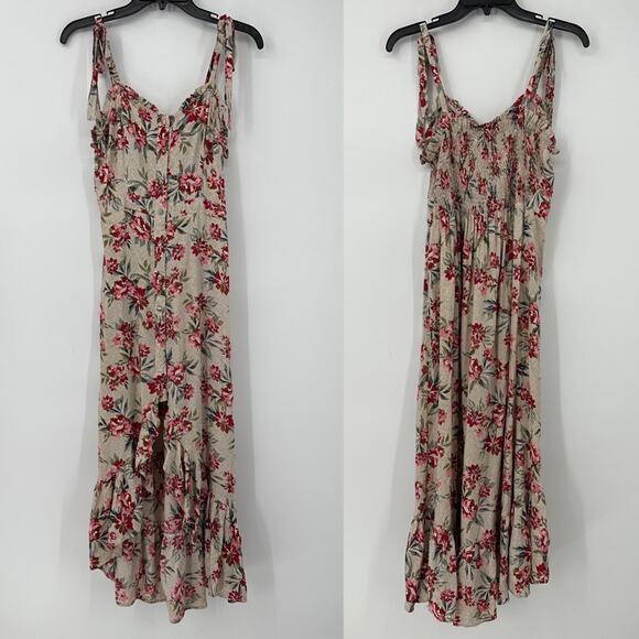 $11SALE!!! Angie Printed High Low Ruffle Hem Dress with Buttons Size S - Picture 3 of 8